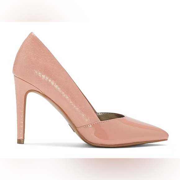 Worthington light pink snake print faux leather heels size 7 - like NEW! - Picture 1 of 11